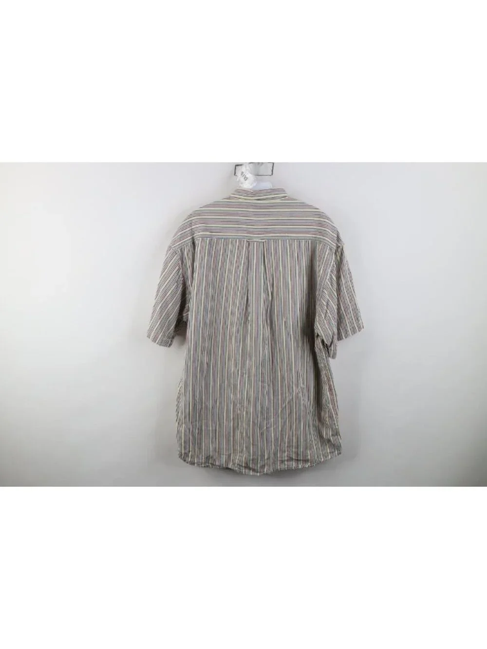 Vtg 90s Streetwear Mens Medium Rainbow Striped Short Sleeve Button Down Shirt